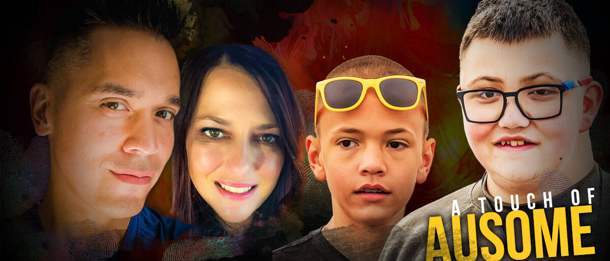 The A Touch of Ausome family: Jason, Mama, Jonah, and Jonny